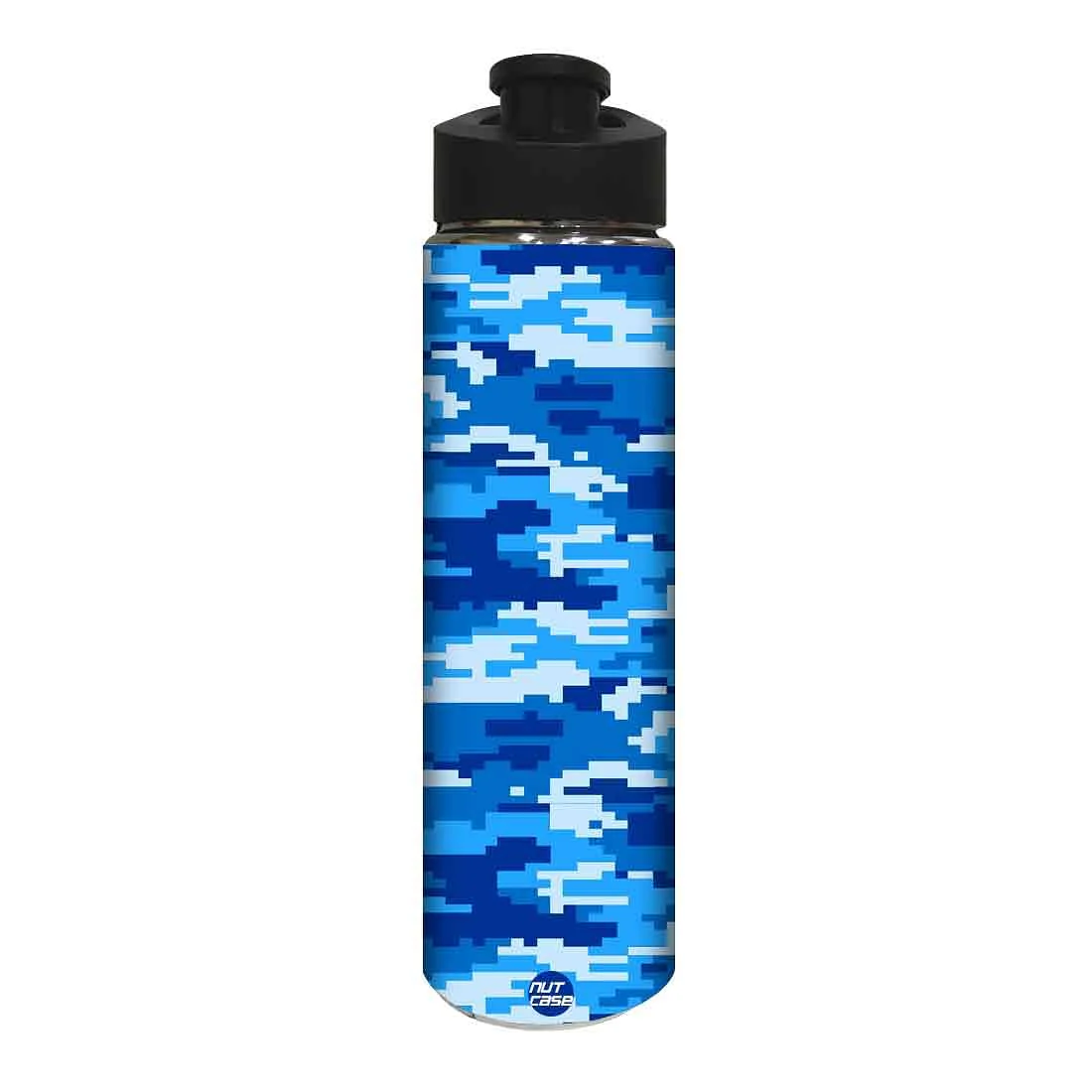 Designer Stainless Steel Sipper Bottle - Blue Army Design