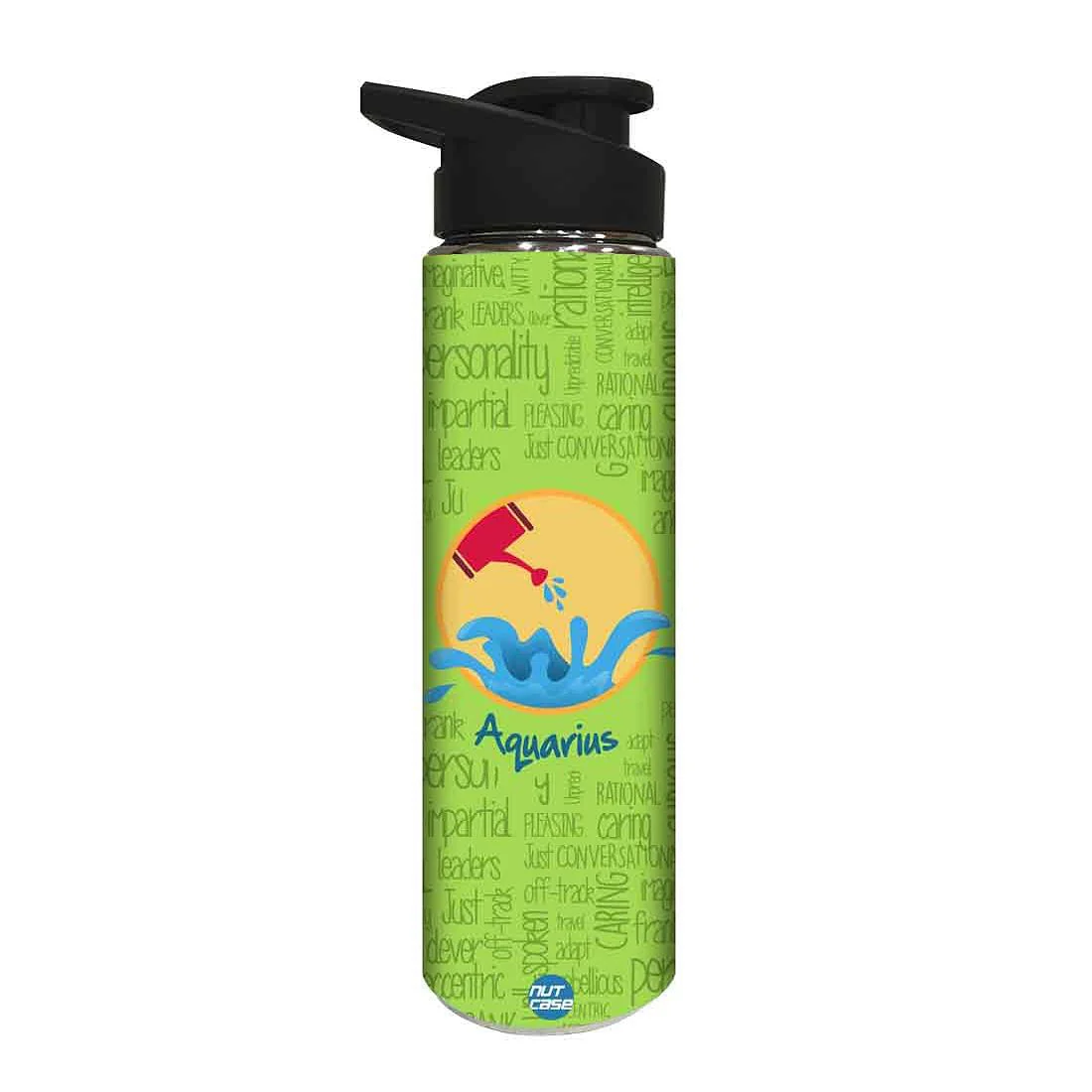 Designer Stainless Steel Water Bottle - Aquarius Zodiac Signs - Image 2