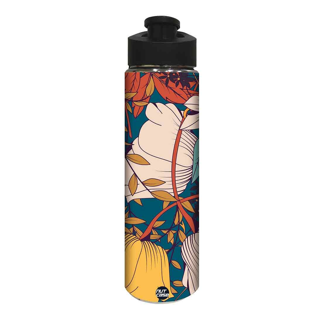 Stainless Steel Sipper Bottle - Rust Flowers