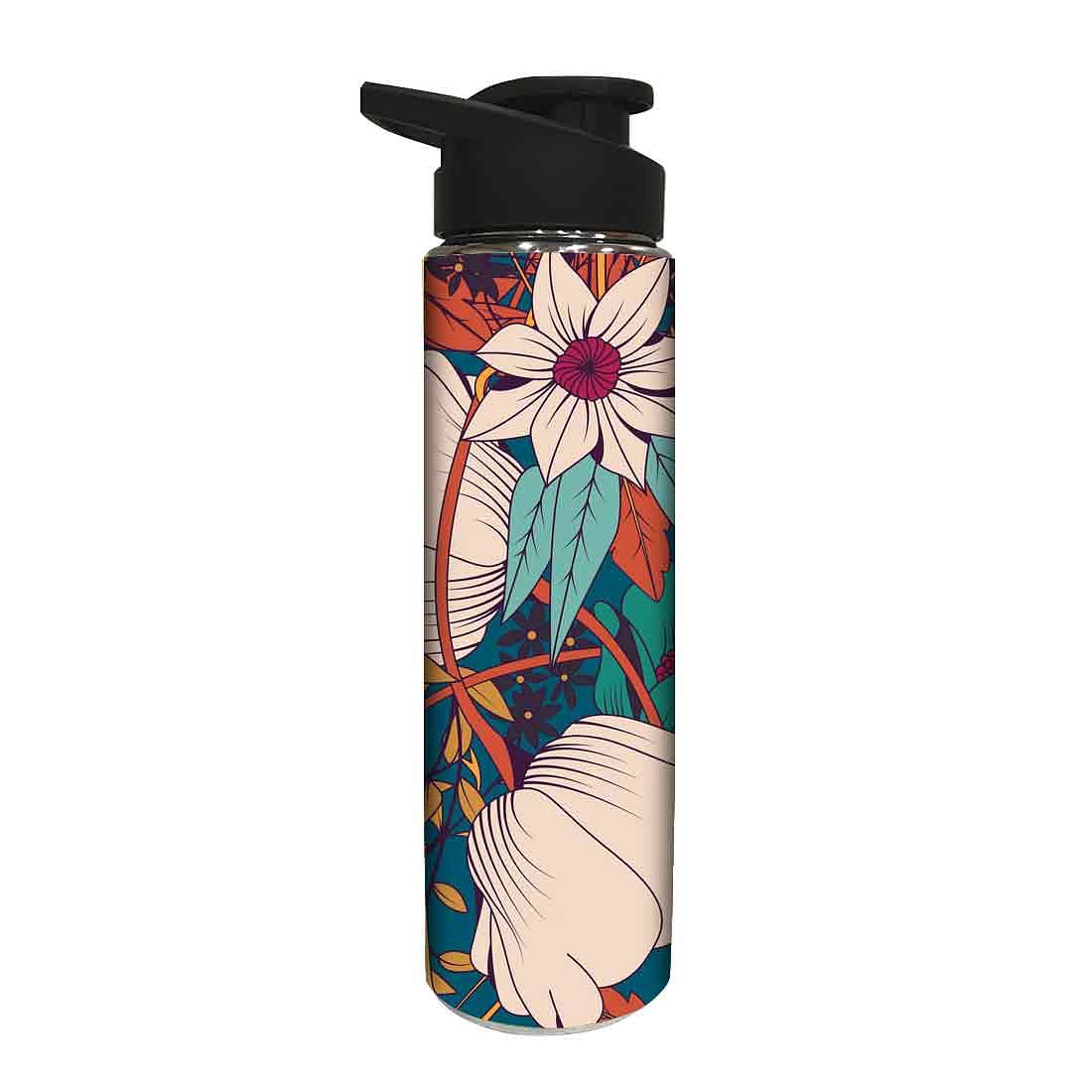 Stainless Steel Sipper Bottle - Rust Flowers - Image 2