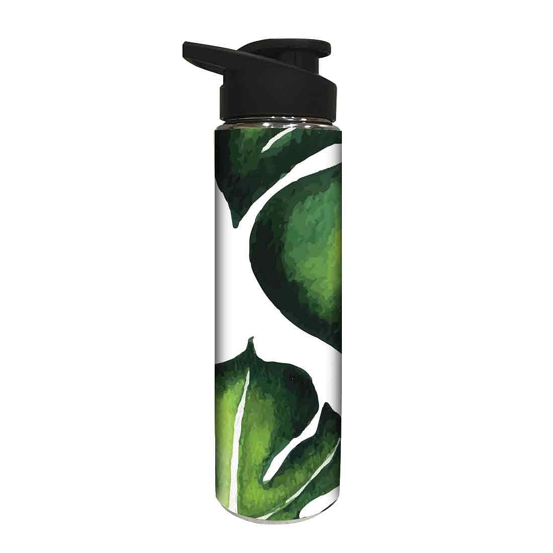 Stainless Steel Sipper Cycling Bottles for Kids - Monstera Leaves - Image 2