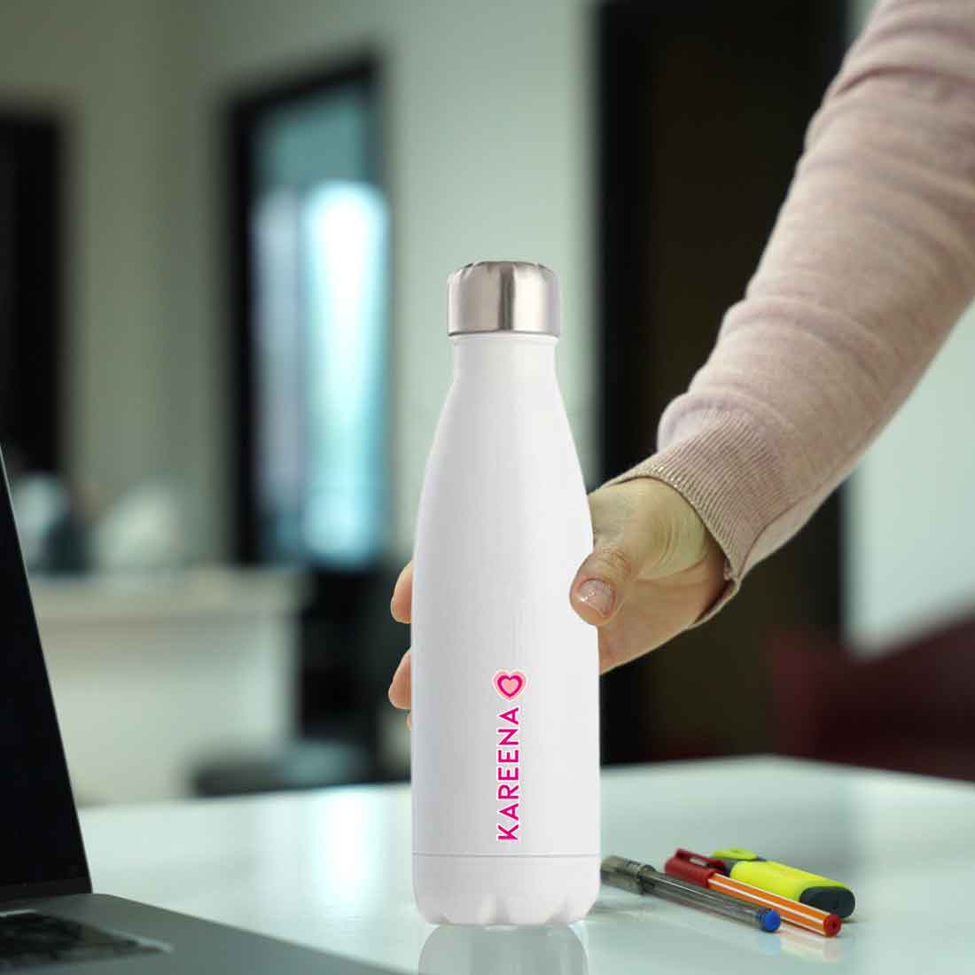 Water Bottle with Name Printed - Stainless Steel Insulated Water Bottles 500ml - Image 3
