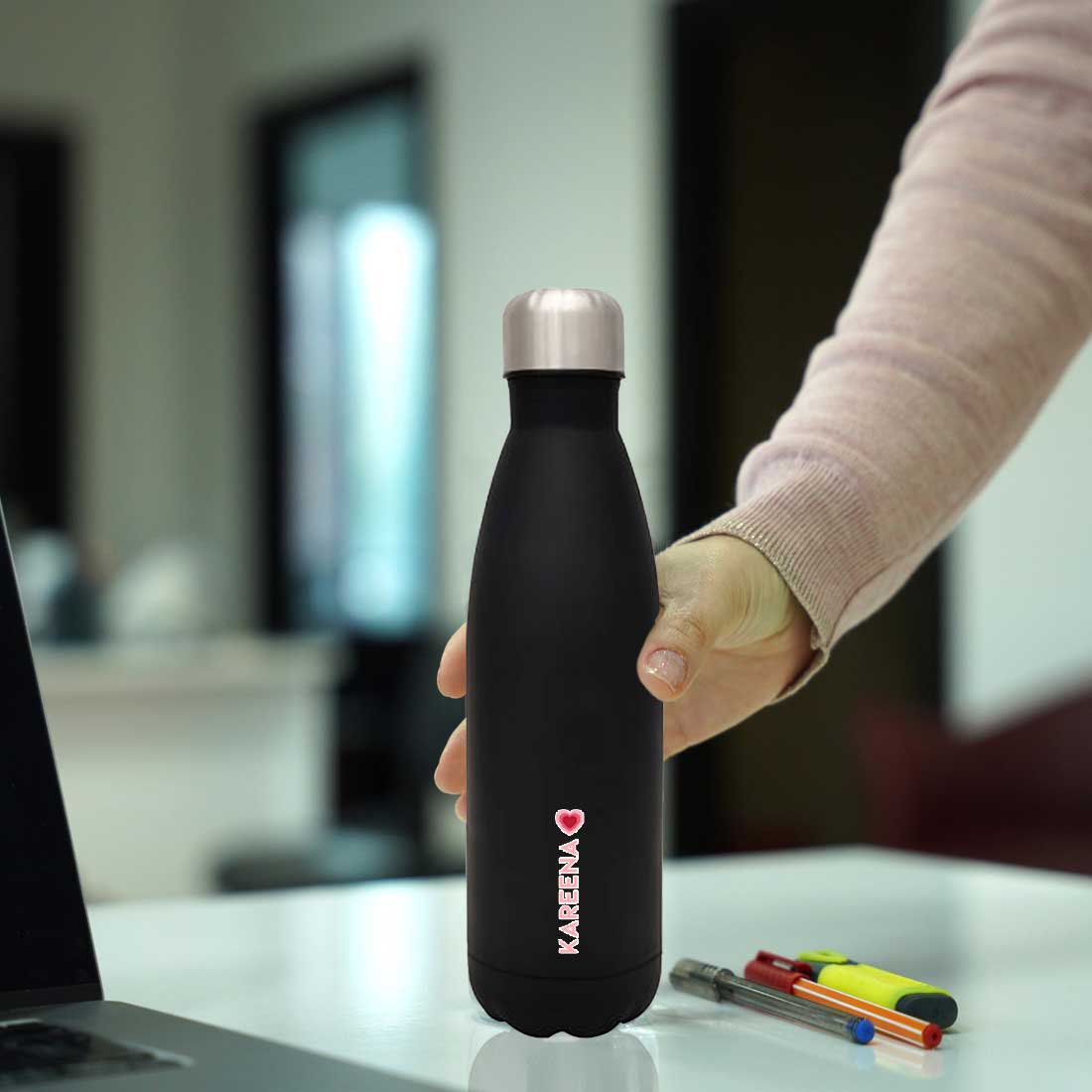 Water Bottle with Name Printed - Stainless Steel Insulated Water Bottles 500ml - Image 4