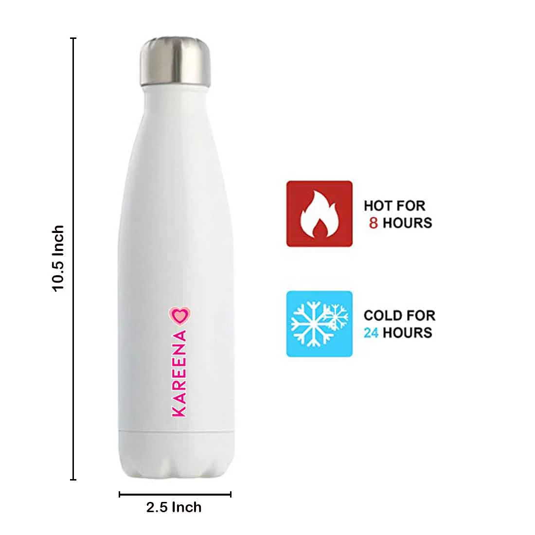 Water Bottle with Name Printed - Stainless Steel Insulated Water Bottles 500ml - Image 6