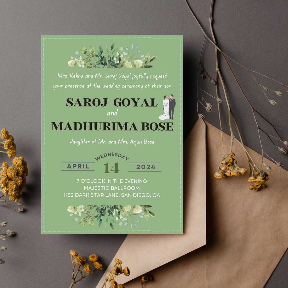 Wedding Card Design Invitation - Customized Shadi Card Design-6x9 Inches (Acrylic or Satin on Paper Board)(25 pcs)