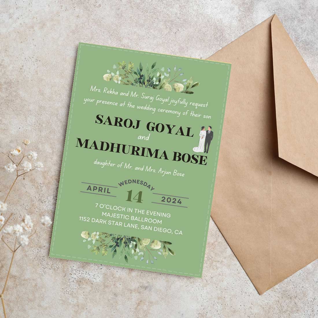 Wedding Card Design Invitation - Customized Shadi Card Design-6x9 Inches (Acrylic or Satin on Paper Board)(25 pcs) - Image 3
