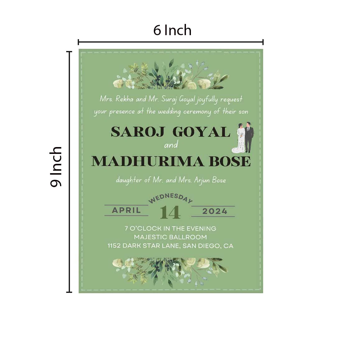 Wedding Card Design Invitation - Customized Shadi Card Design-6x9 Inches (Acrylic or Satin on Paper Board)(25 pcs) - Image 5