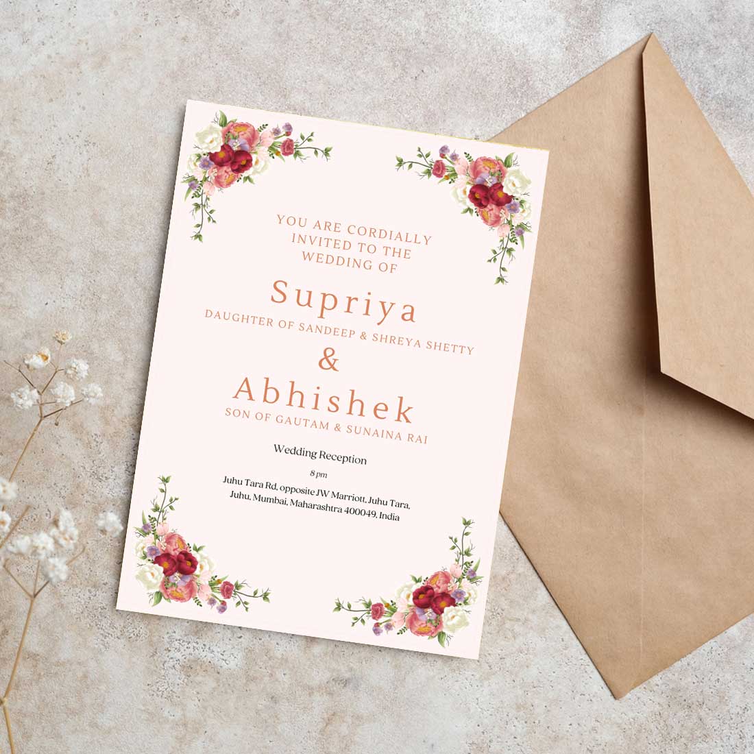 Premium Wedding Invitation Card - Custom Marriage Invite-6x9 inches (Acrylic or Satin on Paper Board)(25 pcs) - Image 3