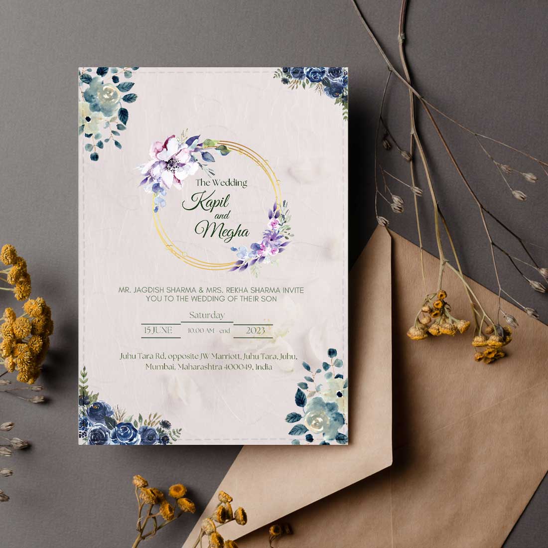 Wedding Reception Invitation Card - Custom Create Wedding Card-6x9 Inches (Acrylic or Satin on Paper Board)(25 pcs)