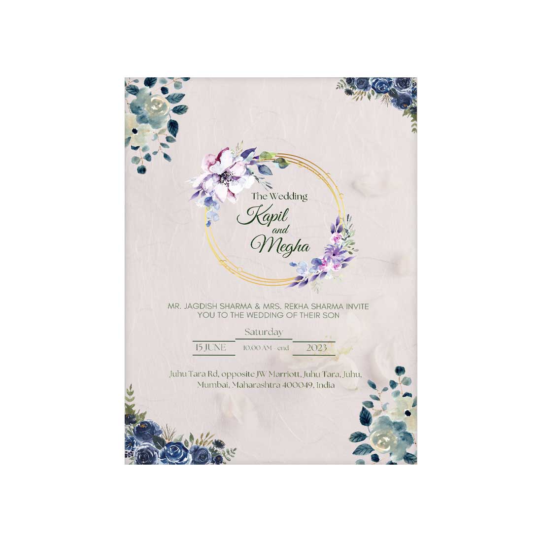 Wedding Reception Invitation Card - Custom Create Wedding Card-6x9 Inches (Acrylic or Satin on Paper Board)(25 pcs) - Image 3