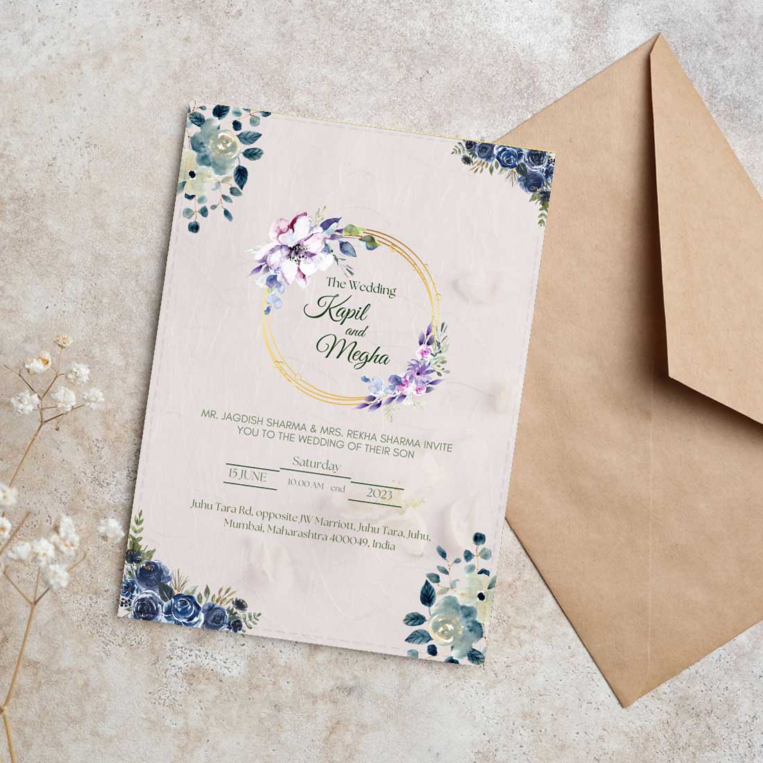 Wedding Reception Invitation Card - Custom Create Wedding Card-6x9 Inches (Acrylic or Satin on Paper Board)(25 pcs) - Image 4