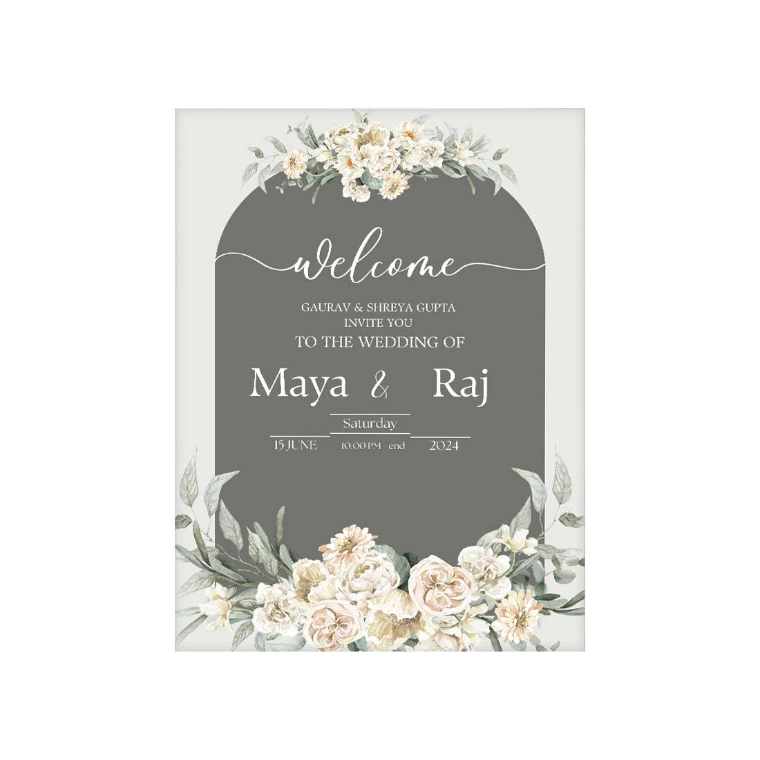 Weding Invitation Card in English Weding Card-6x9 Inches (Acrylic or Satin on Paper Board)(25 pcs) - Image 3