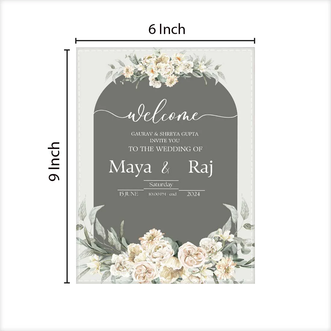 Weding Invitation Card in English Weding Card-6x9 Inches (Acrylic or Satin on Paper Board)(25 pcs) - Image 5