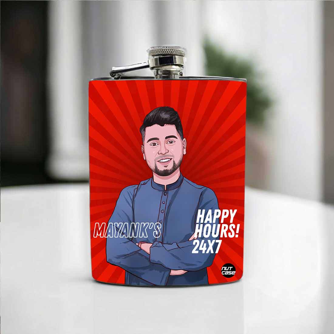 Whiskey Flask with Art Portraits - Personalized Hip Flasks - Image 2