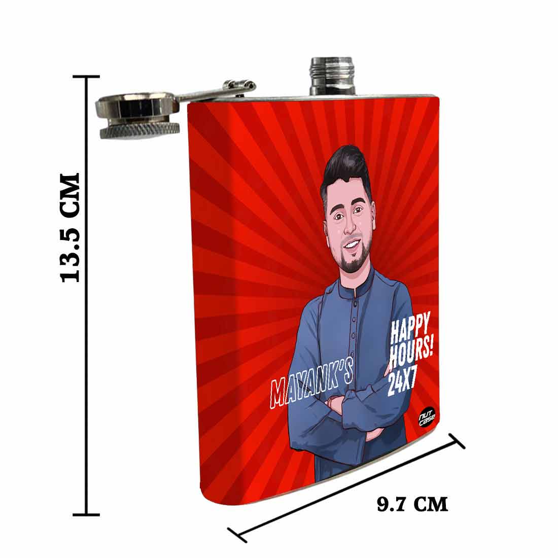 Whiskey Flask with Art Portraits - Personalized Hip Flasks - Image 7