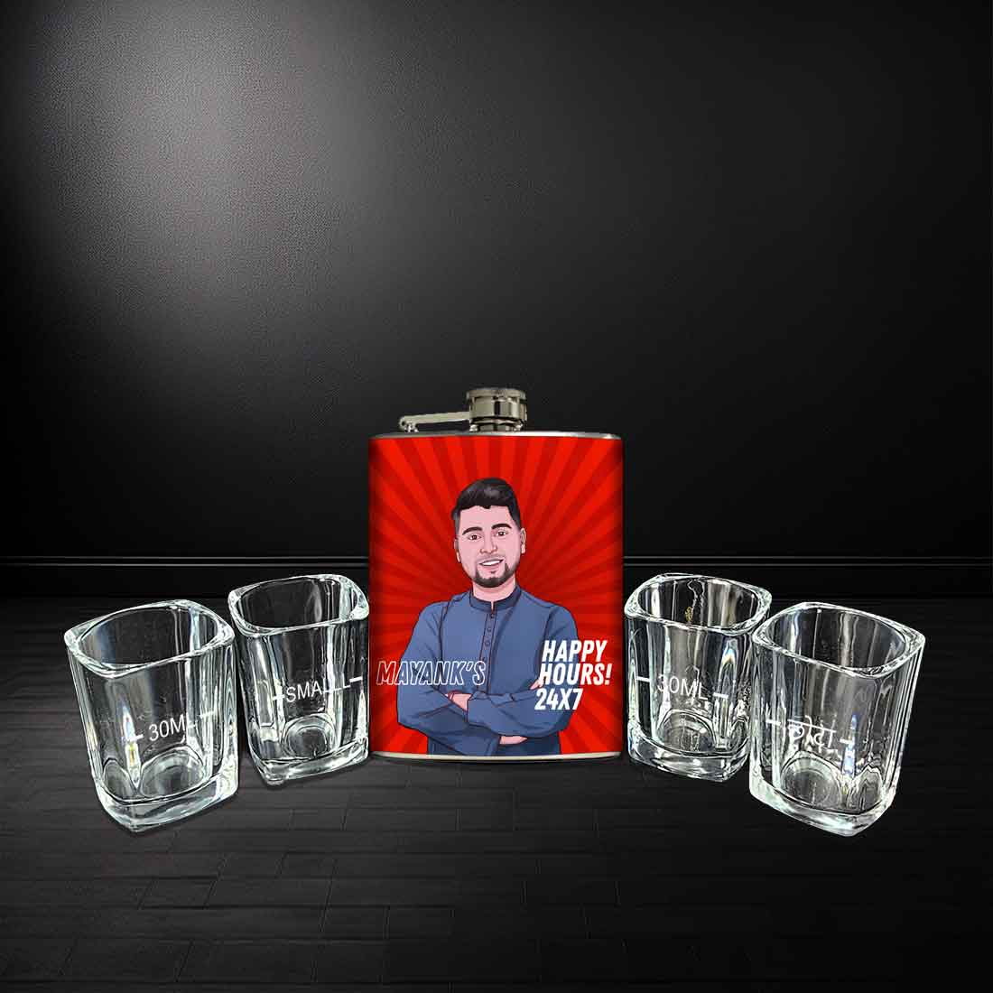 Whiskey Flask with Art Portraits - Personalized Hip Flasks - Image 9