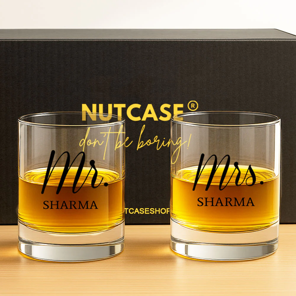 Mr & Mrs Whiskey Glass Set - Gift Box for Couples - Image 7