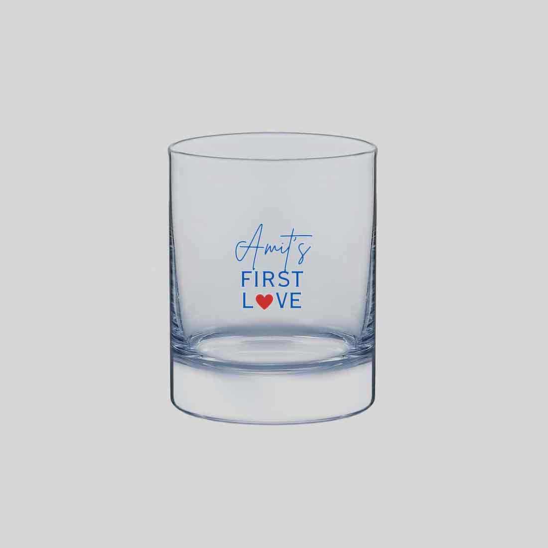 Whiskey Glass with Name Customized Alcohol Drinking Glasses - First Love - Image 3