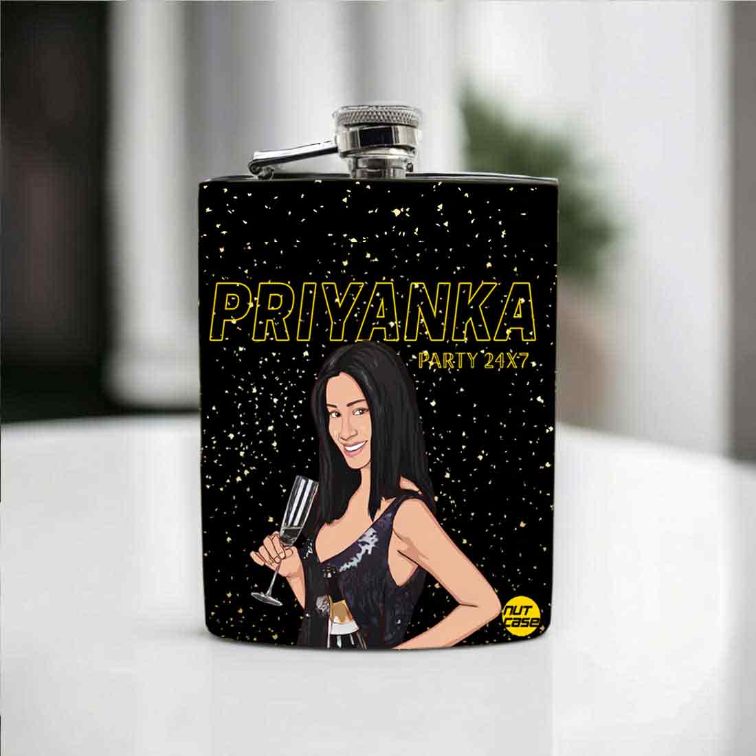 Whiskey Hip Flask with Art Picture-Customized Stainless Steel Flasks