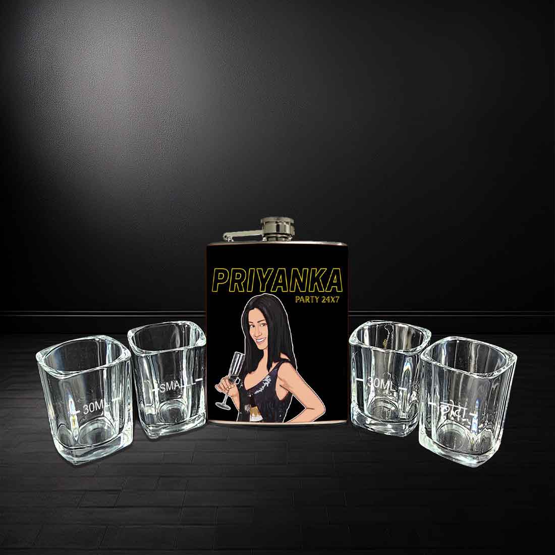 Whiskey Hip Flask with Art Picture-Customized Stainless Steel Flasks - Image 2