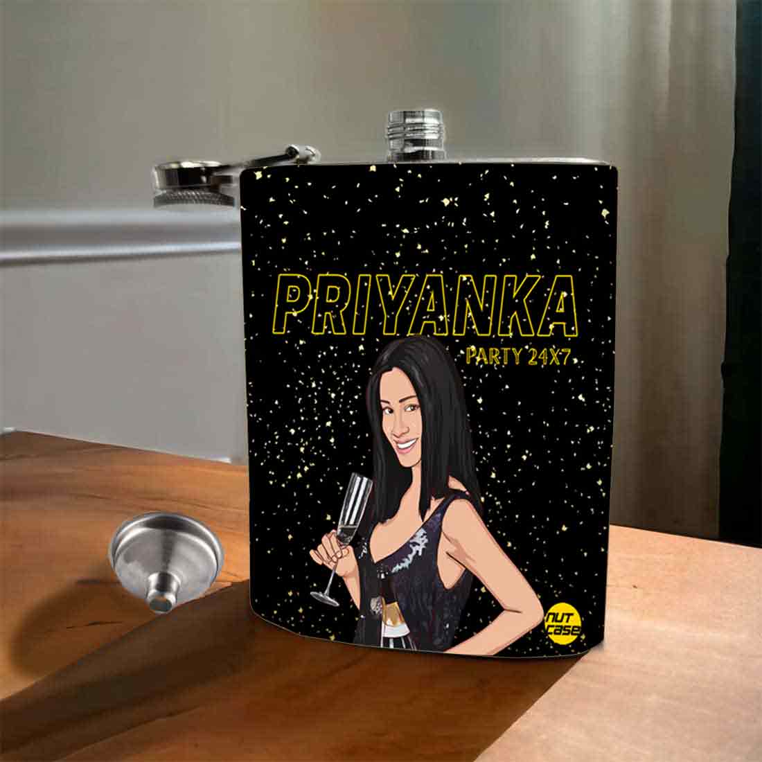 Whiskey Hip Flask with Art Picture-Customized Stainless Steel Flasks - Image 3