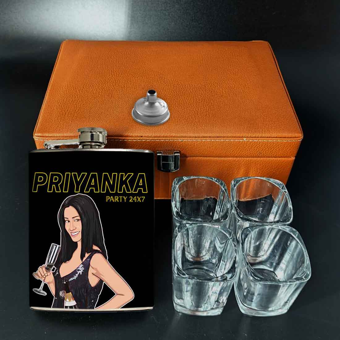 Whiskey Hip Flask with Art Picture-Customized Stainless Steel Flasks - Image 6