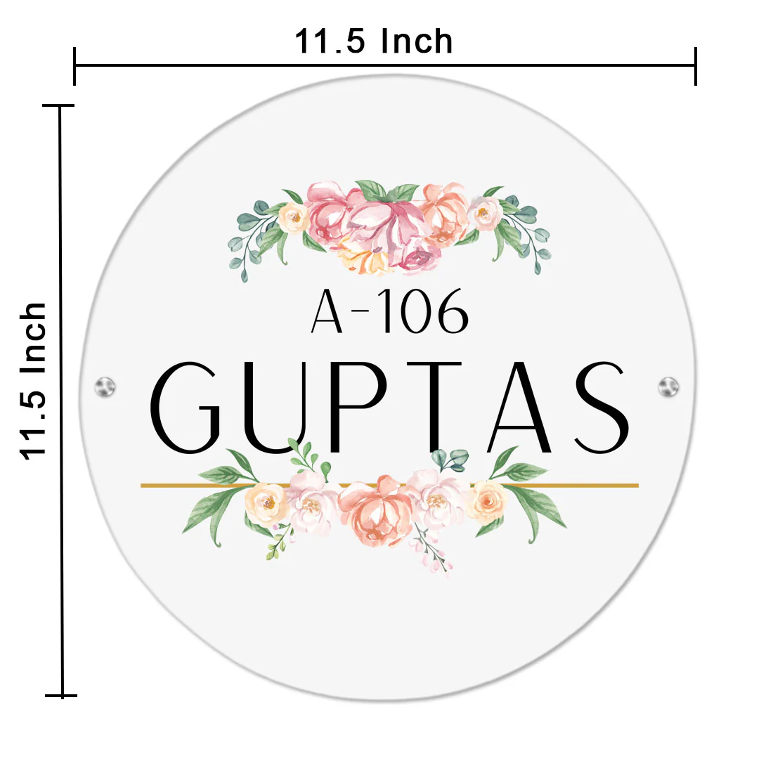 White Acrylic Name Plate Minimalist Floral Design Acrylic Nameplate for Home - Image 5