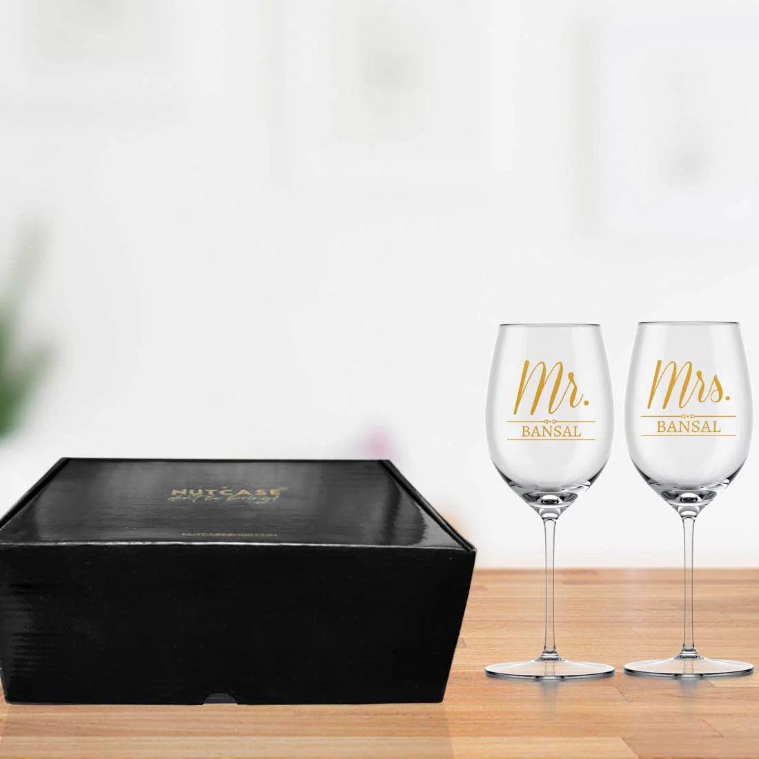 Mr and Mrs Wine Glass With Gift Box Set of 2 - Image 5