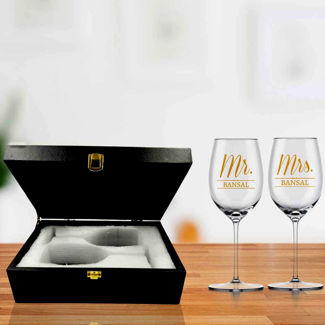 Mr and Mrs Wine Glass With Gift Box Set of 2 - Image 8
