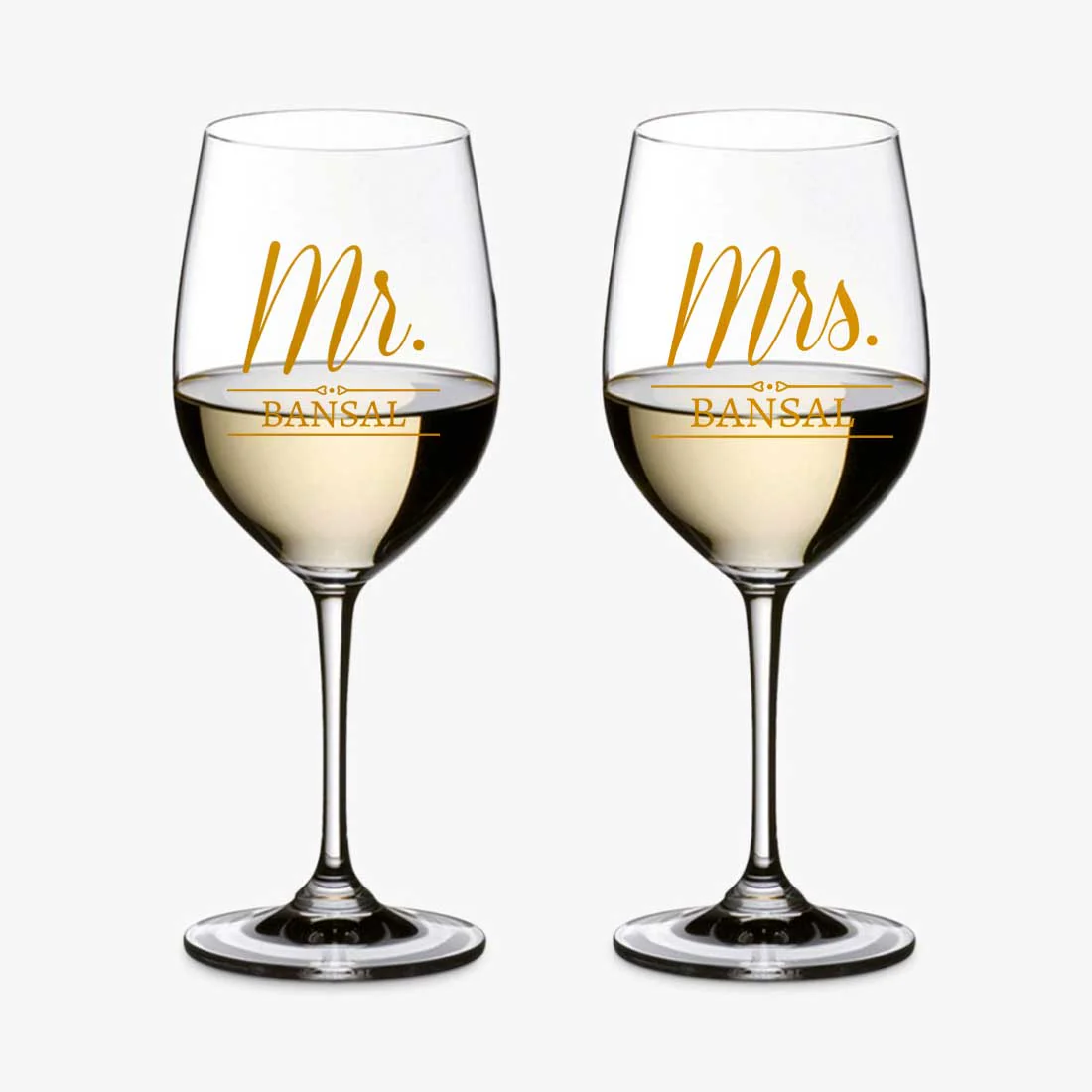 Personalized Wine Glasses for Couples Mr Mrs Set 2 Glasses - Mr Mrs Set - Image 7