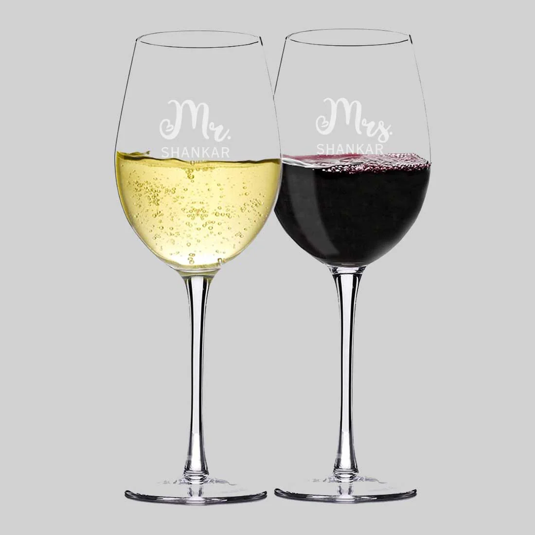 Wine Glasses for Couples - Custom Engraved Wine Glasses for Mr & Mrs - Image 4