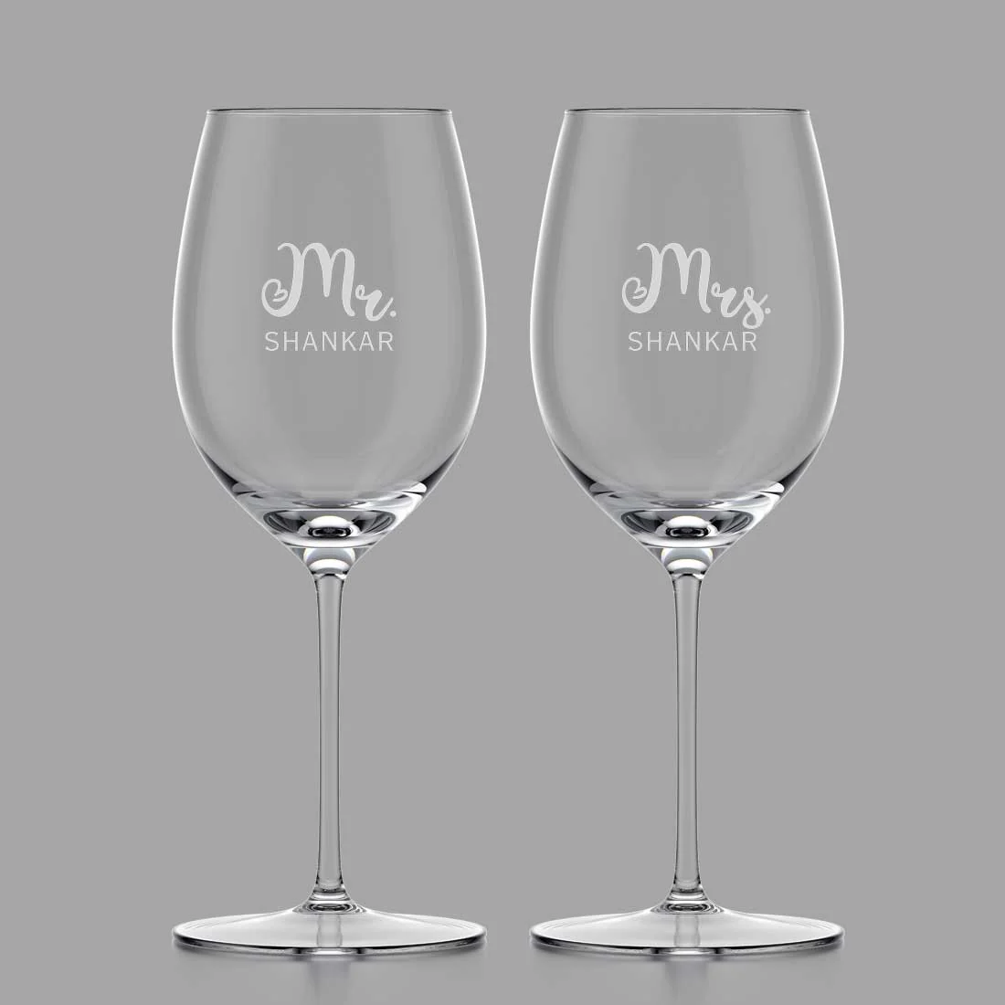 Wine Glasses for Couples - Custom Engraved Wine Glasses for Mr & Mrs - Image 5