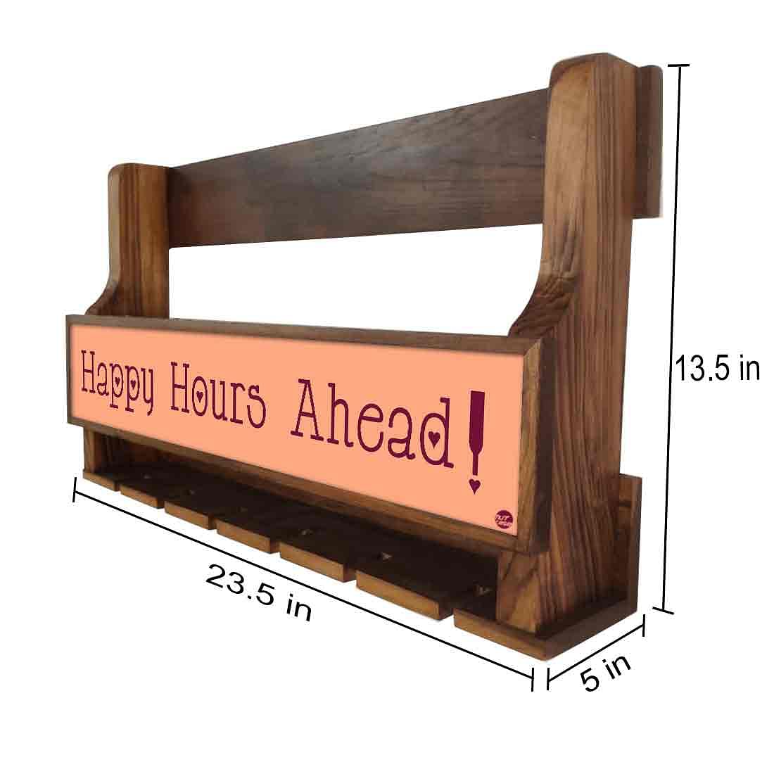 Wall Mounted Wine Holder for Living Room 5 Bottles 6 Glasses - Happy Hours - Image 4