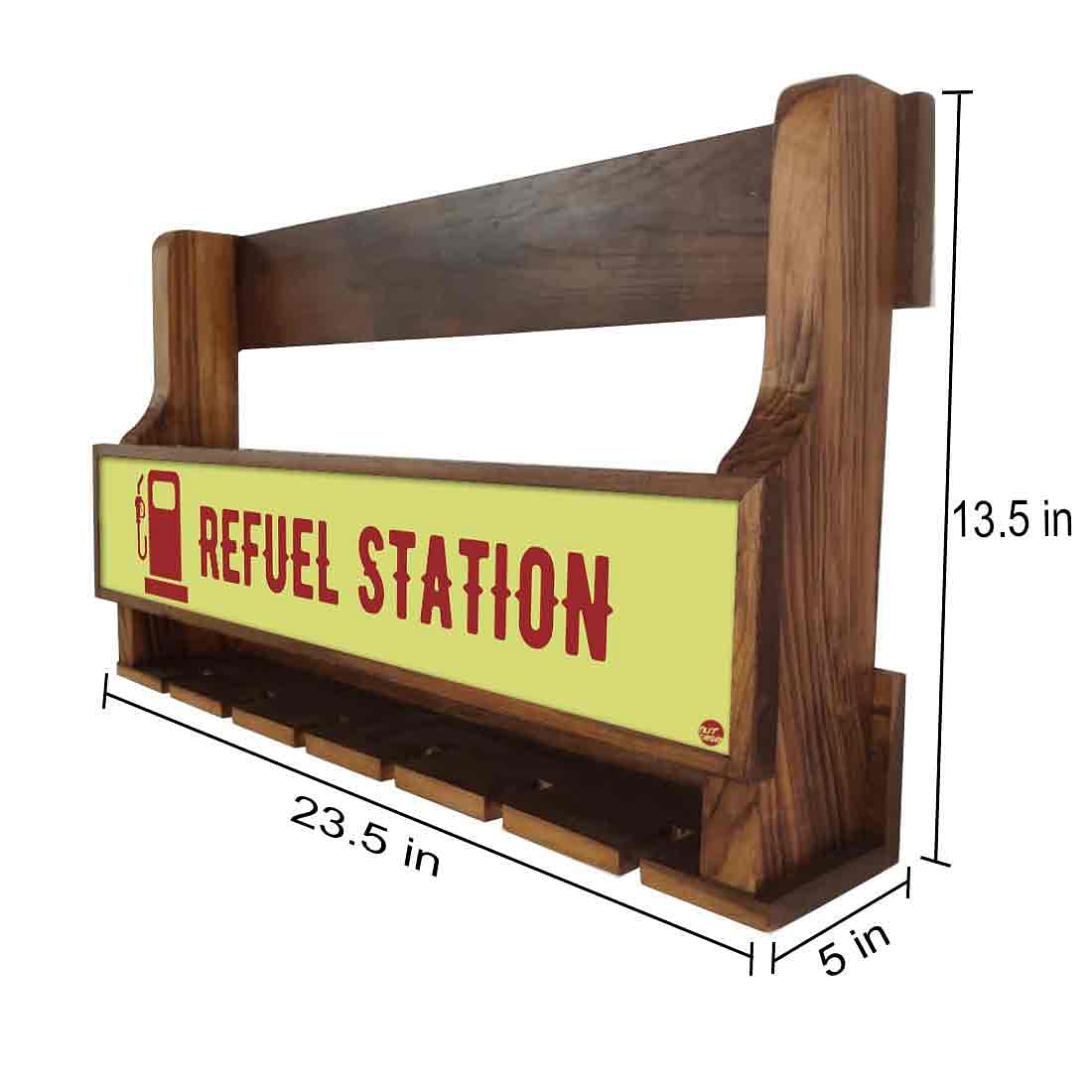 Wall Mounted Wine Glass Rack Mini Bar for 5 Bottles 6 Glasses - Refuel Station - Image 4
