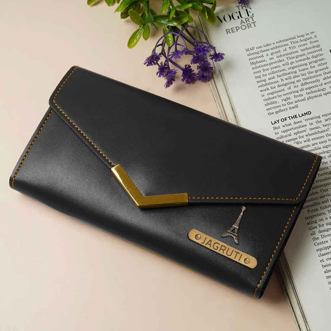 Womens Personalised Wallet with Charms - Faux Leather Clutch Purses for Ladies - Image 10