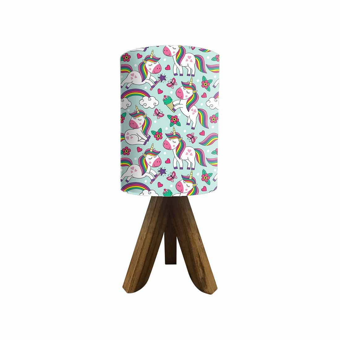 Wooden Tripod Table Lamp base For Bedroom-Cute Unicorn (3W LED Bulb Included) - Image 4