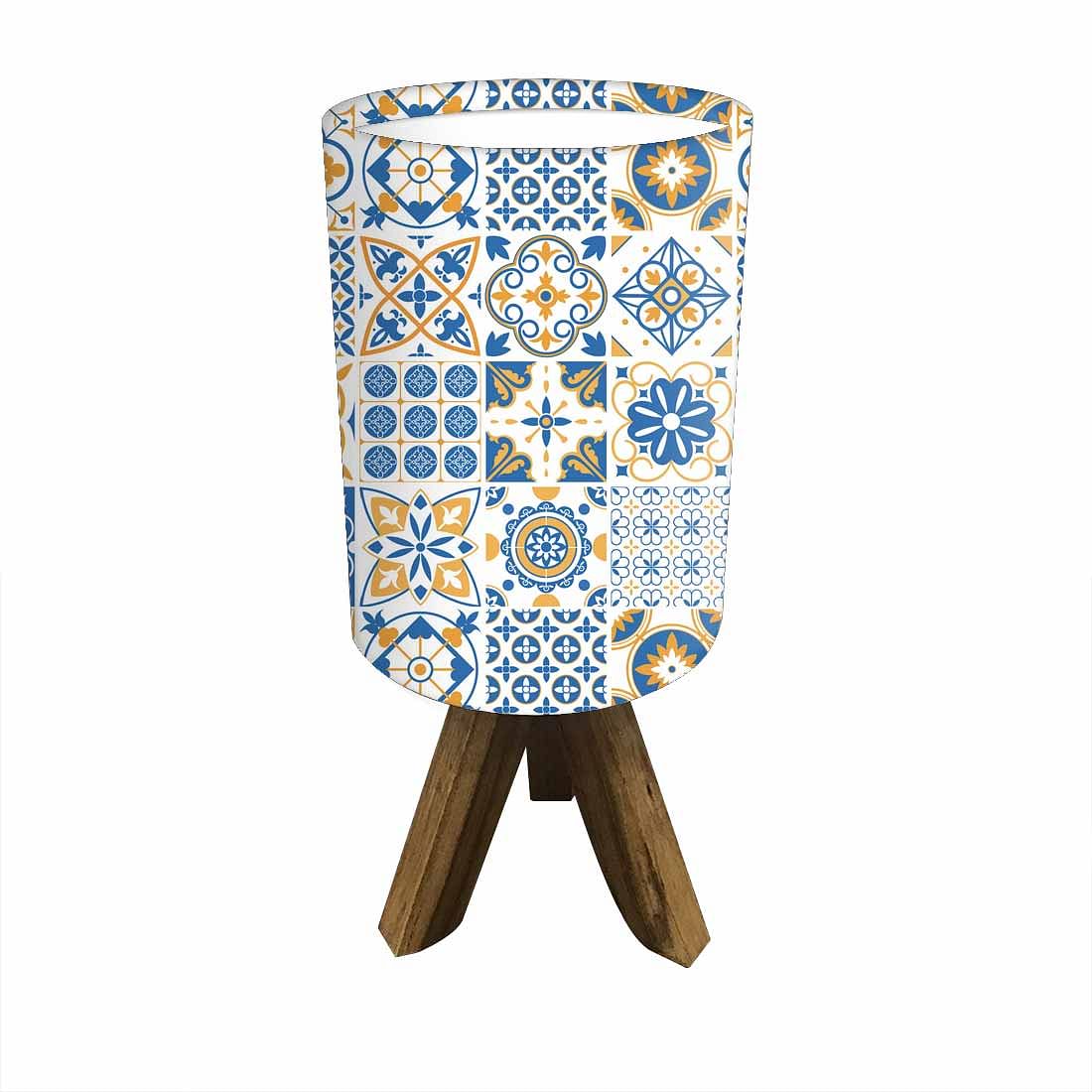 Table Wood Lamp For Bedroom-Spanish Tiles Floral (3W LED Bulb Included) - Image 4