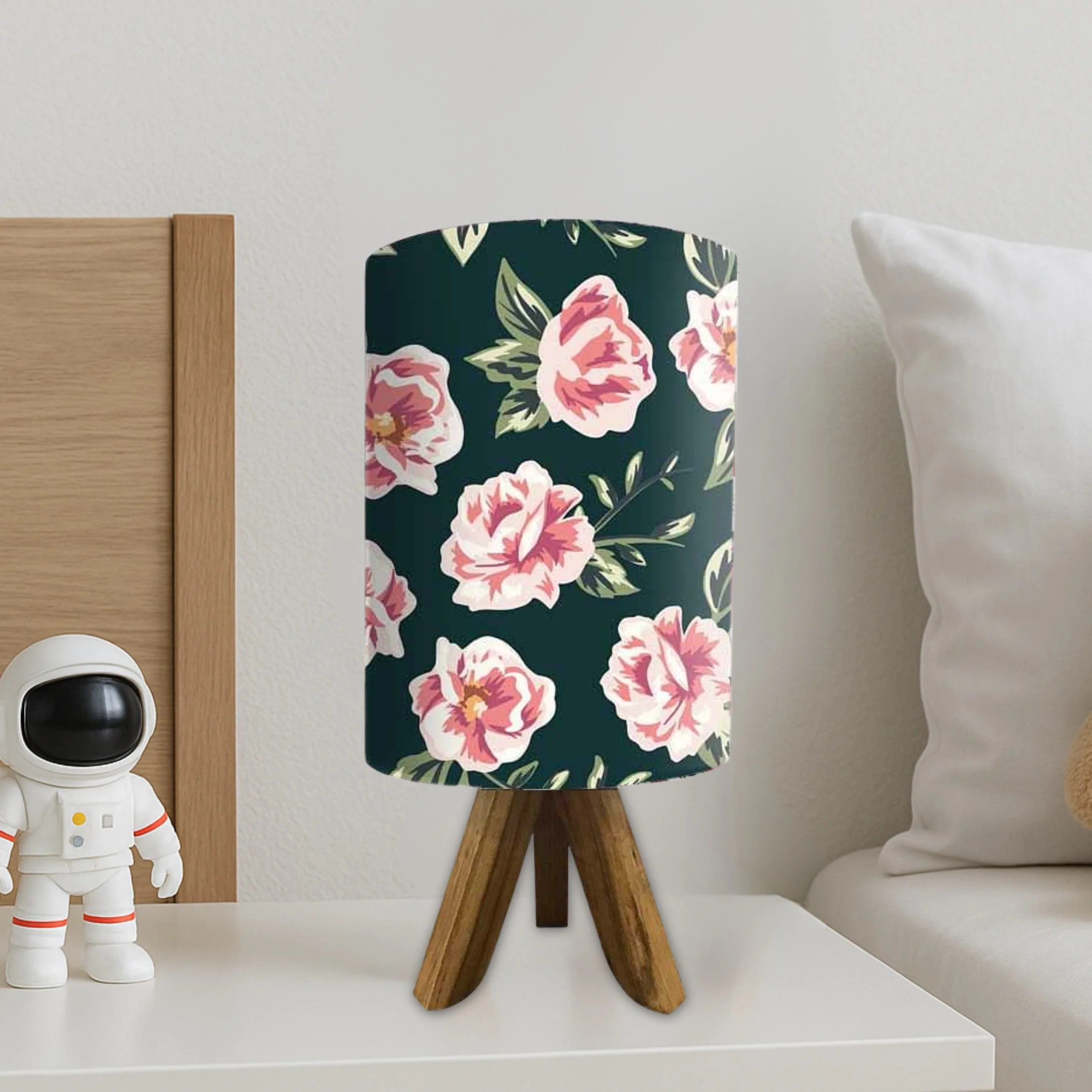 Mini Wooden Table Lamp For Bedroom Living Room-Roses (3W LED Bulb Included) - Image 2