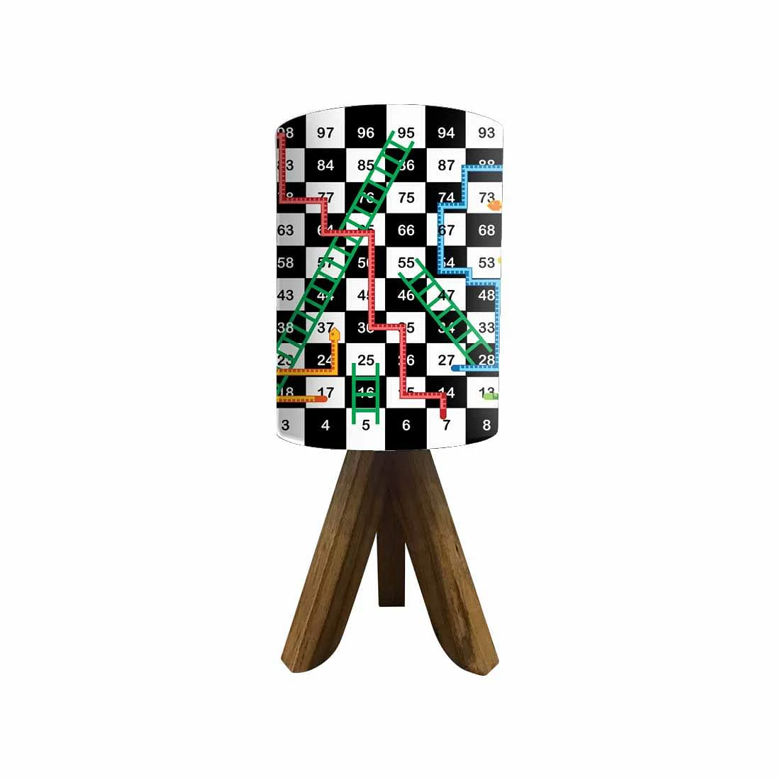 Natural Wood Table Lamp For Bedroom - Snake & Ladder (3W LED Bulb Included) - Image 4