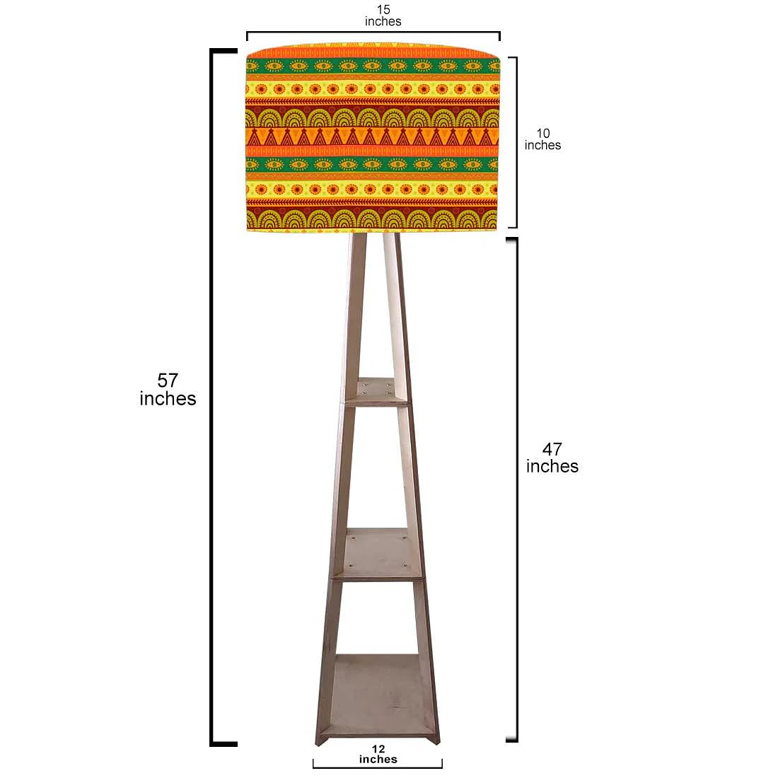 Wooden Floor Lamp - Aztec Yellow - Image 3