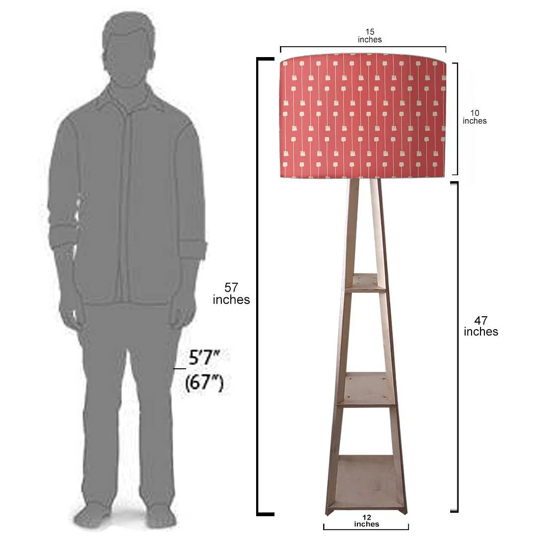 Shelf Tripod Floor Lamp - My Mojo Pink - Image 7