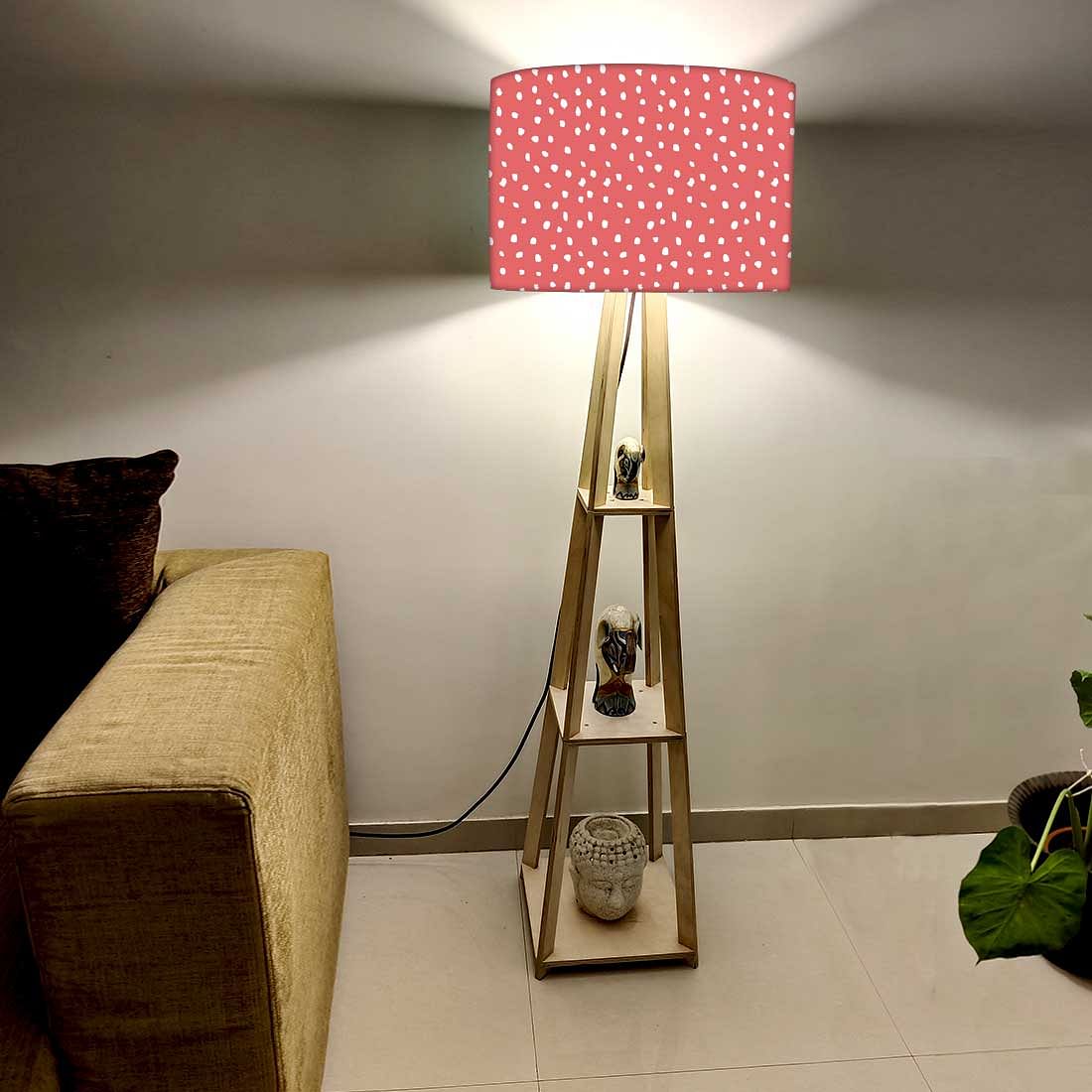 Pink Wooden Tripod Lamp for Living Room - Image 2