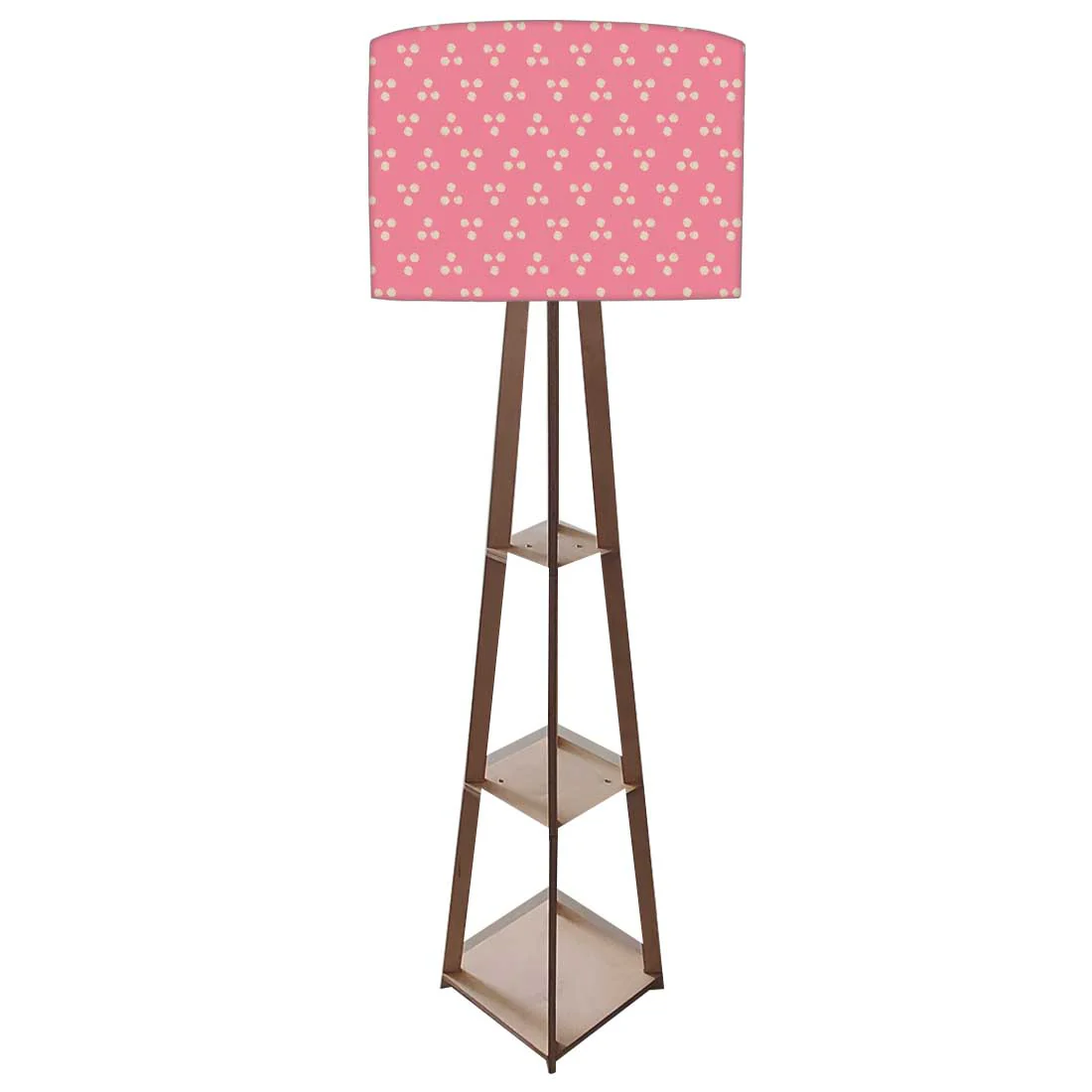 Tripod Wooden Floor Lamps for Bedroom - Pink Dots - Image 5