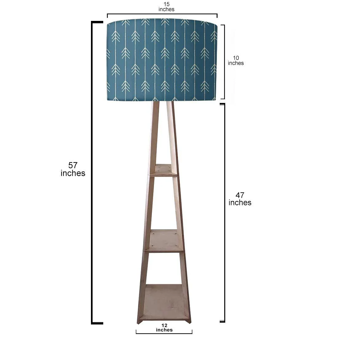 Wooden Floor Lamp - Blue Arrows - Image 3