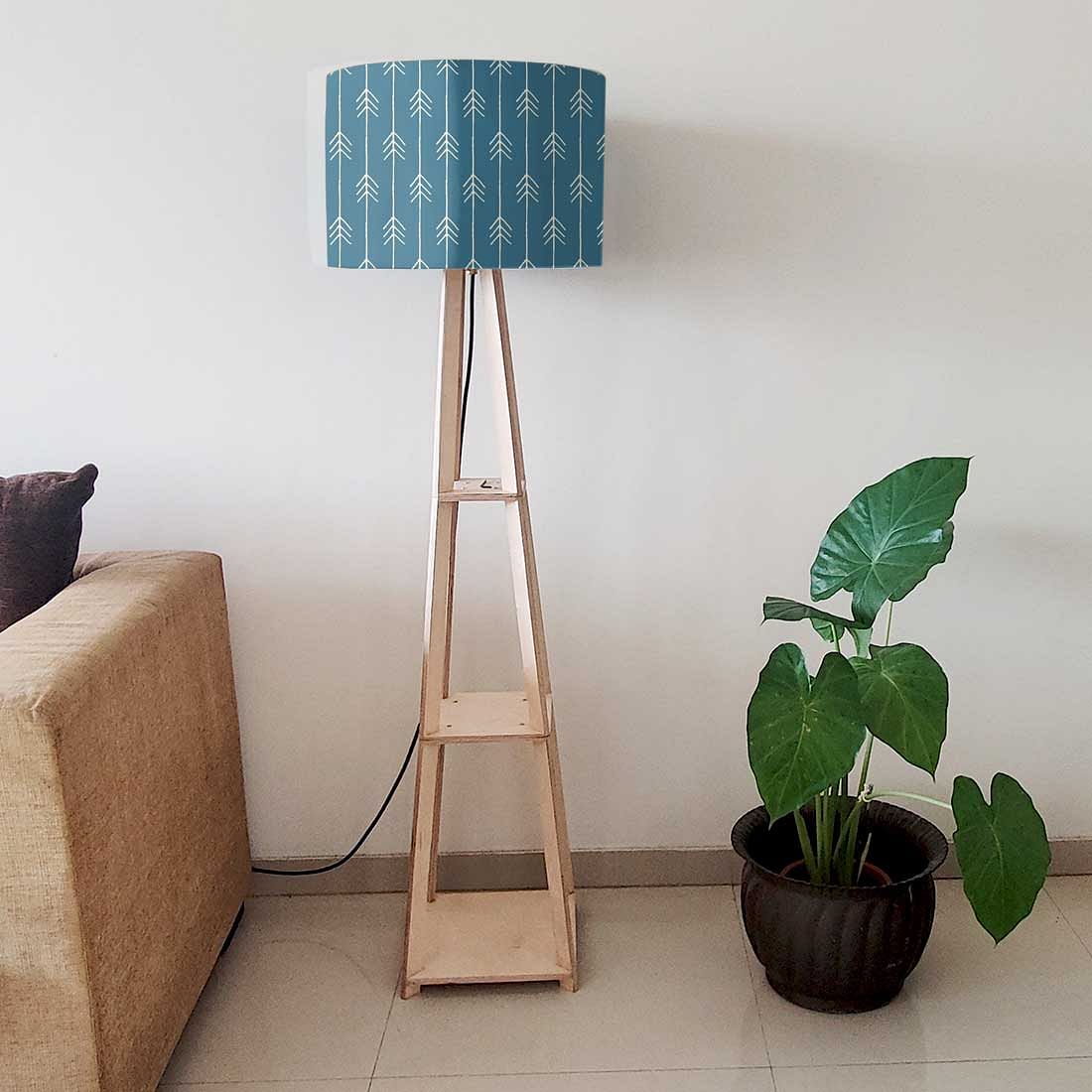 Wooden Floor Lamp - Blue Arrows - Image 6