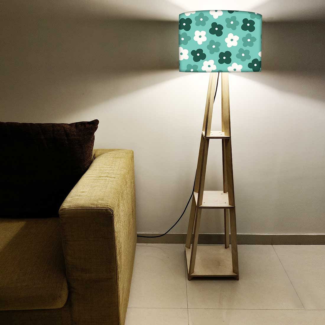Floor Lamps For Living Room - Teal Flowers - Image 5