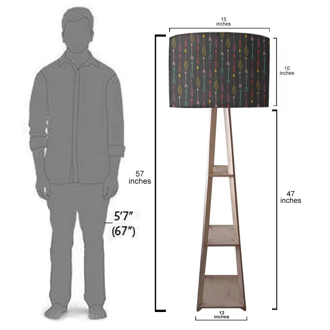 Shelf Tripod Floor Lamp - Colorful Arrows - Image 7