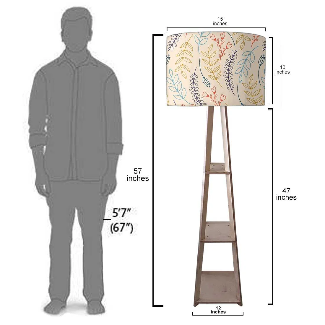 Standing Wooden Tripod Light - Twigs - Image 7
