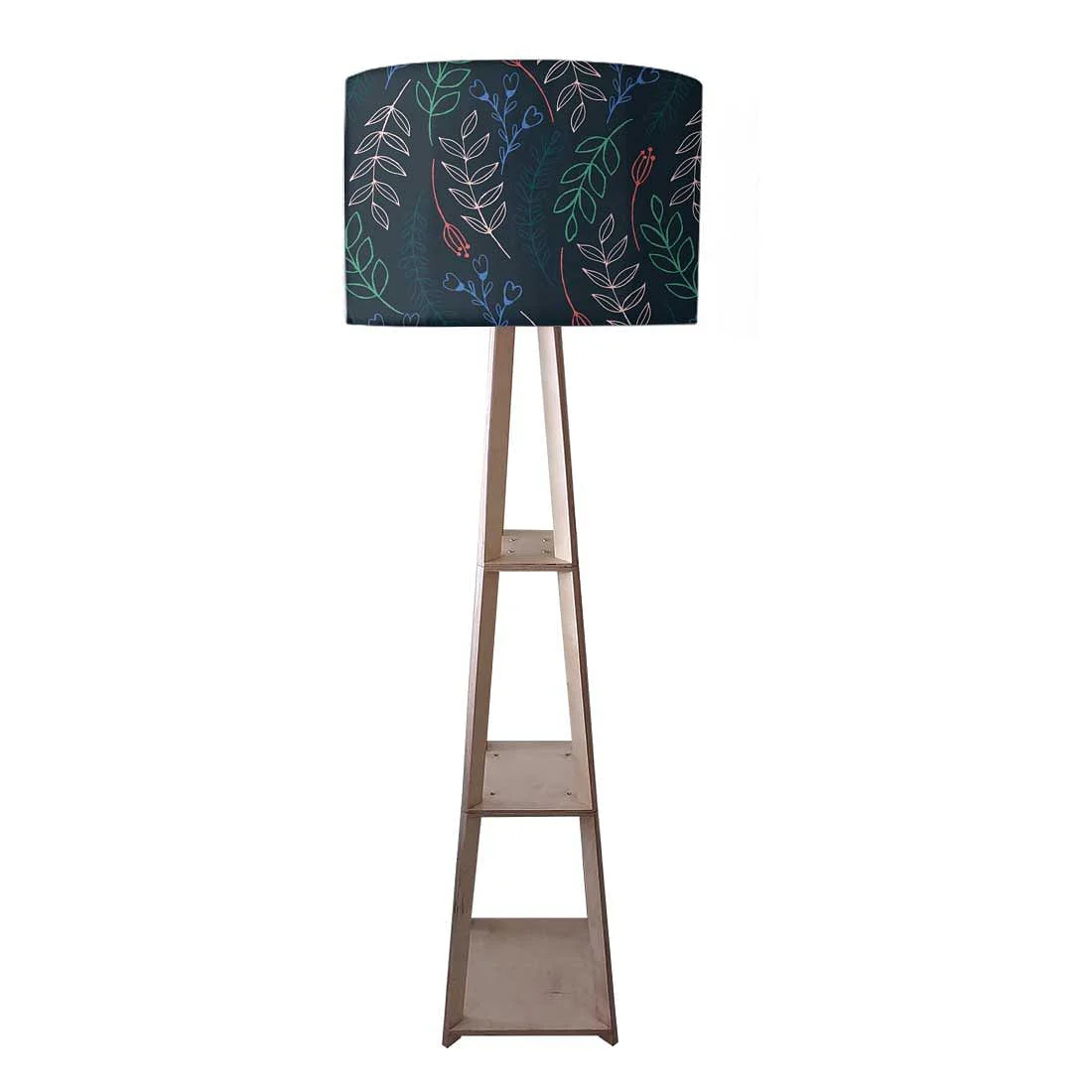 Wooden Tripod Floor Lamp - Colorful Branches
