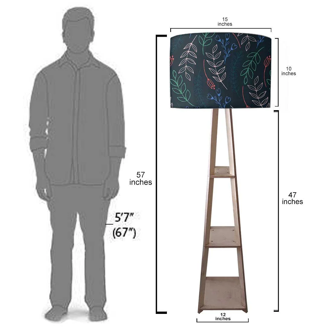 Wooden Tripod Floor Lamp - Colorful Branches - Image 7